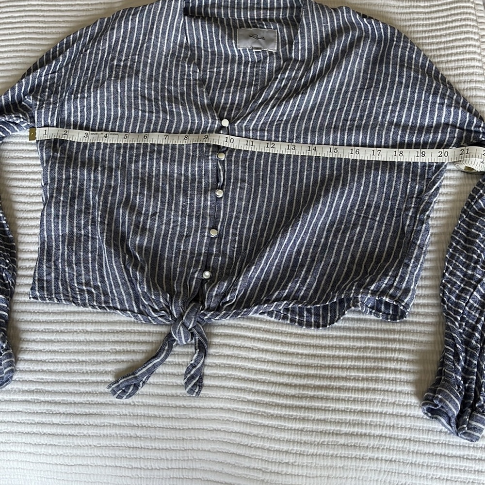 Rails Sloane Terrenas Stripe Linen Top Xs - image 8
